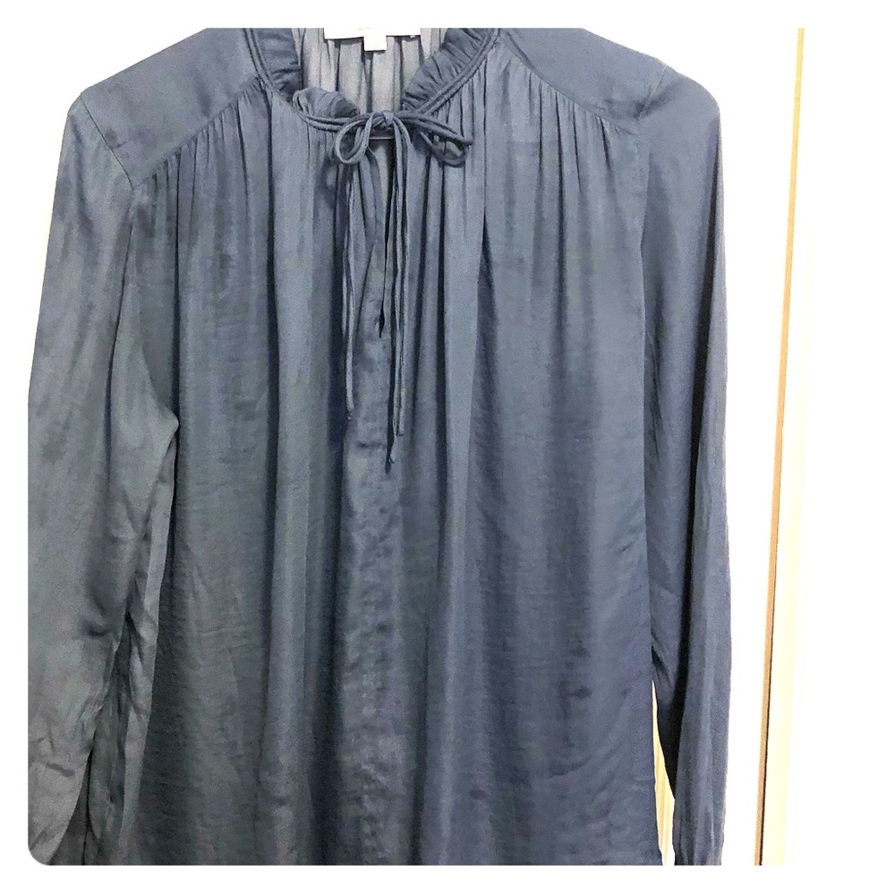 Blue, peasant blouse